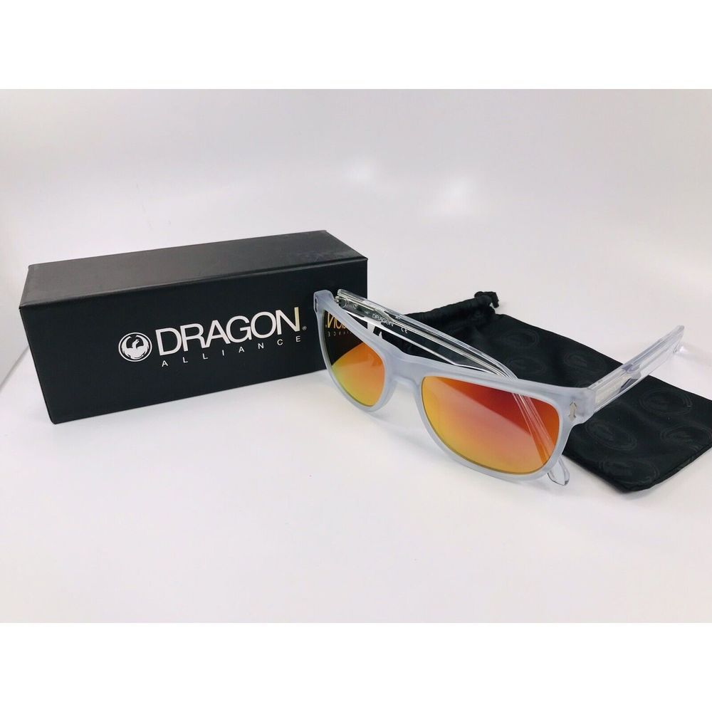 NEW DRAGON DR514S  Matte Crystal BRAKE Sunglasses with Red Ion Lenses